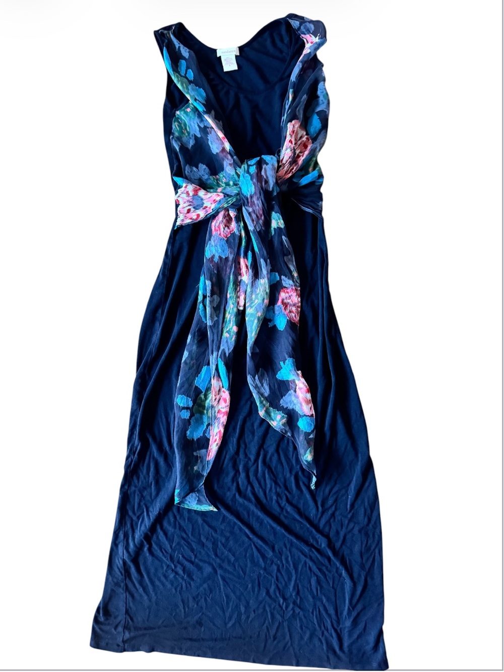 Sundance Small Black Maxi Dress Silk Tie Sleeveless Romantic Boho Coastal Chic